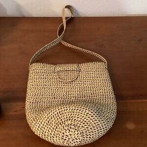 Woven Tan Shoulder Bag